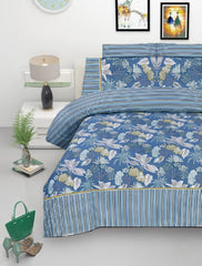 Azure Elegance Soft Cotton Sheet Set